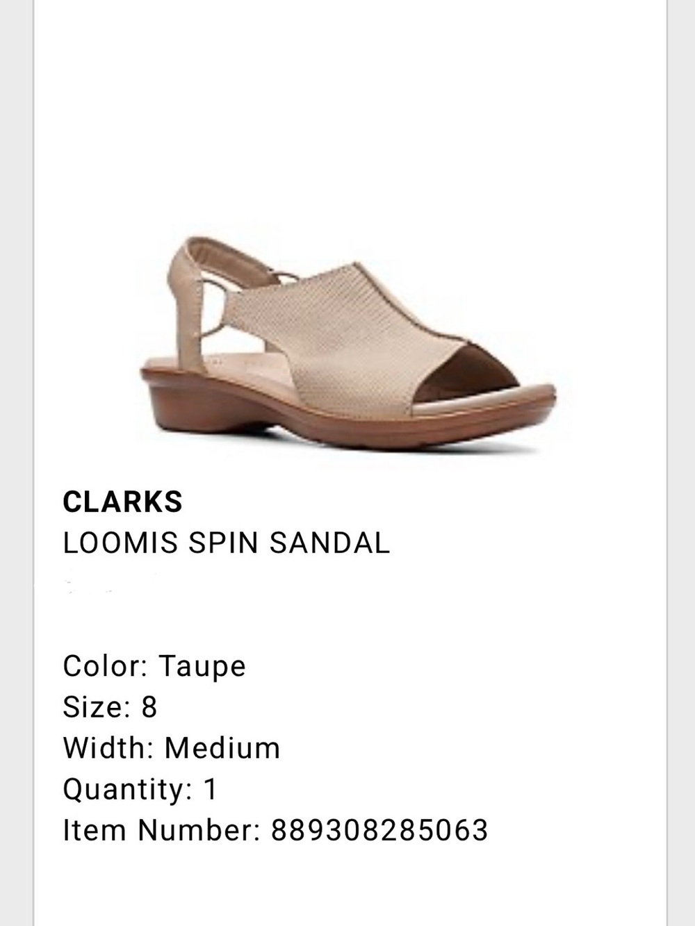 Clarks Loomis Spin Sandal in Taupe